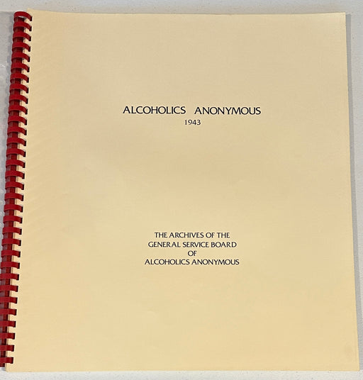 Alcoholics Anonymous 1943 - The Archives of The General Service Board Recovery Collectibles