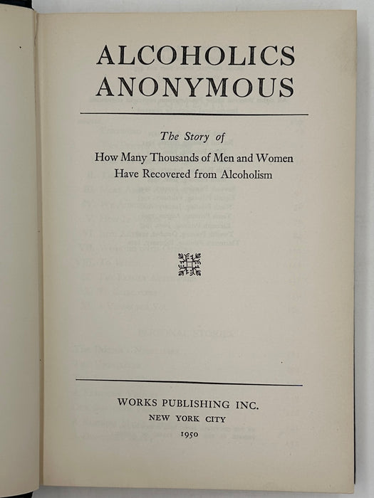 Alcoholics Anonymous First Edition 13th Printing from 1950 with ODJ