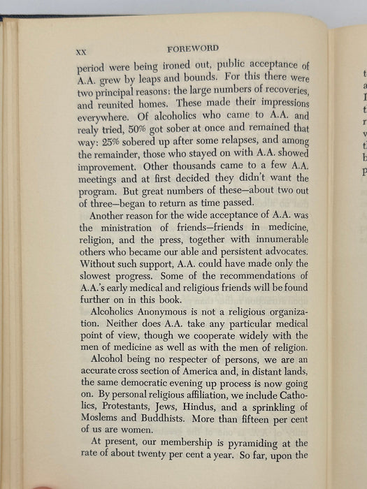 Alcoholics Anonymous Second Edition First Printing from 1955 - RDJ Recovery Collectibles
