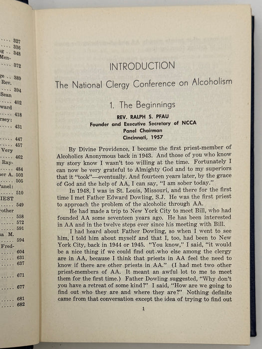 Alcoholism: A Source Book For The Priest — An Anthology - 1960