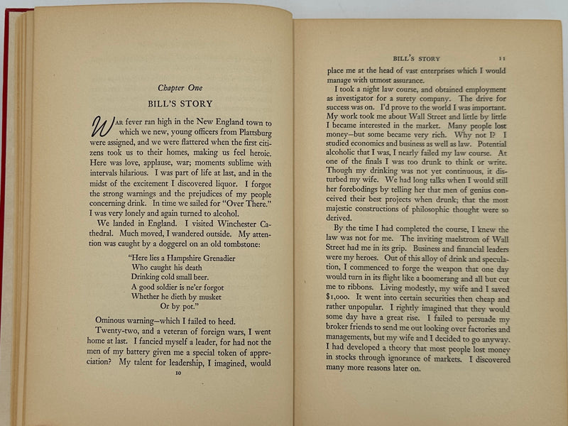 Alcoholics Anonymous First Edition First Printing from 1939