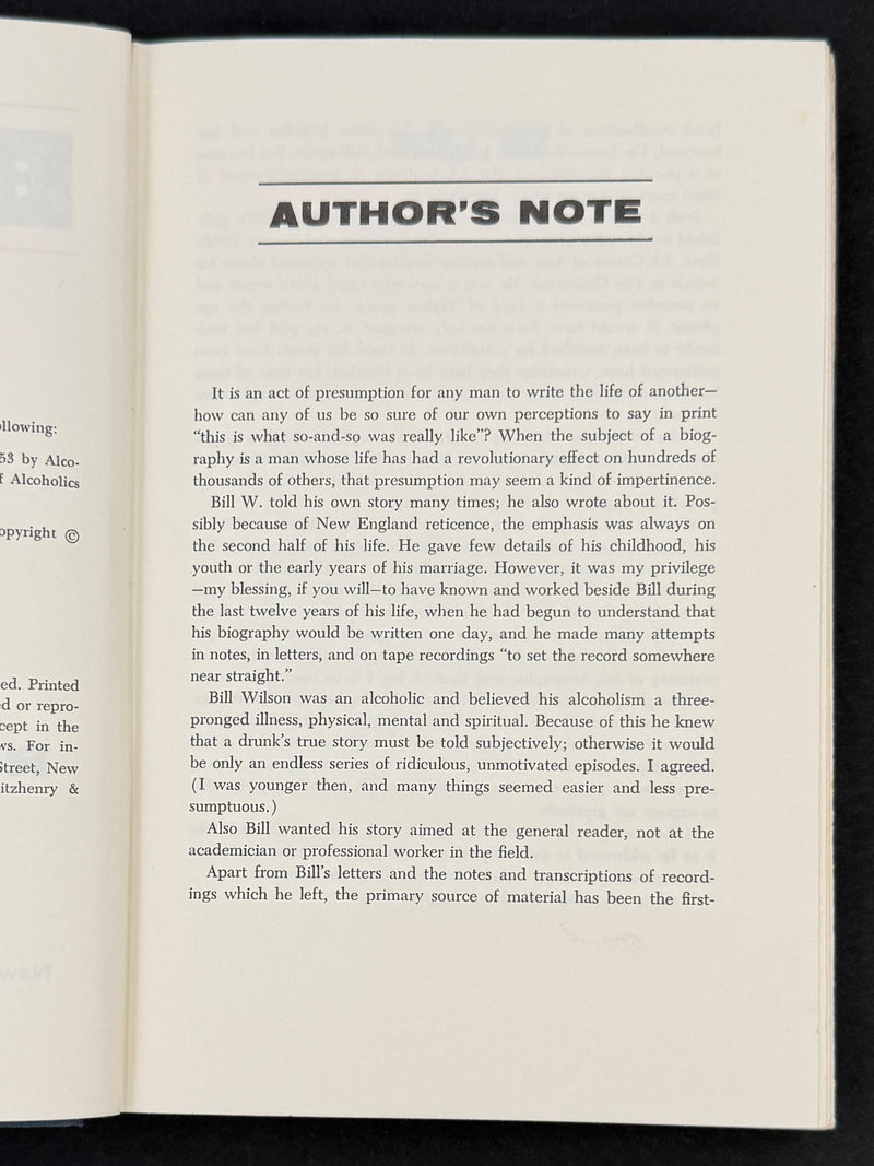 Bill W. by Robert Thomsen - First Printing 1975 - ODJ