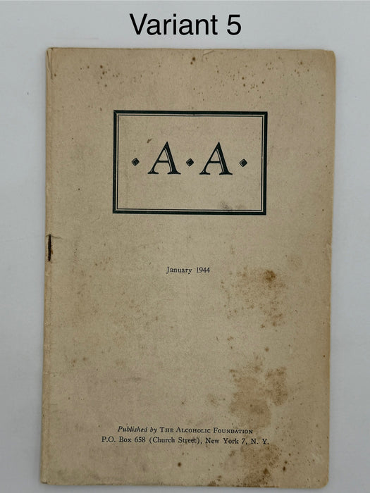 Alcoholics Anonymous 1943–1944 Early Pamphlet — Complete Set of Six Variants