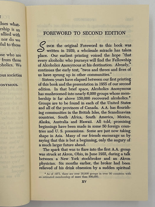 Alcoholics Anonymous 2nd Edition 13th Printing from 1972 - ODJ