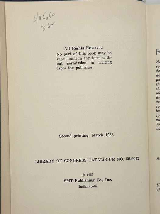 Sobriety and Beyond by Father John Doe - Ralph Pfau - 2nd Printing from 1956 - ODJ
