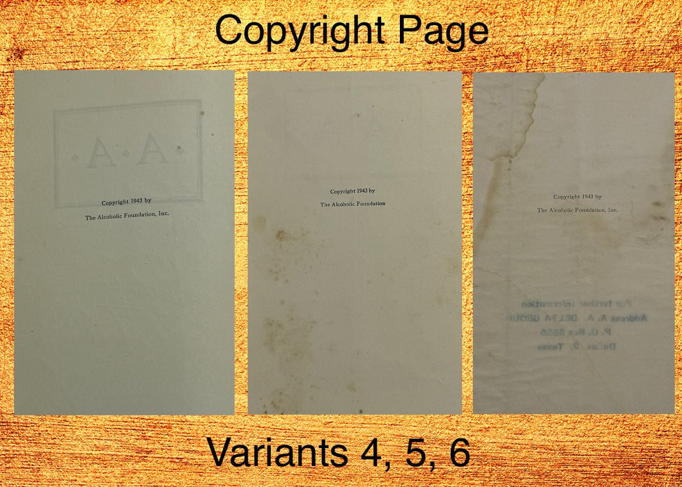 Alcoholics Anonymous 1943–1944 Early Pamphlet — Complete Set of Six Variants