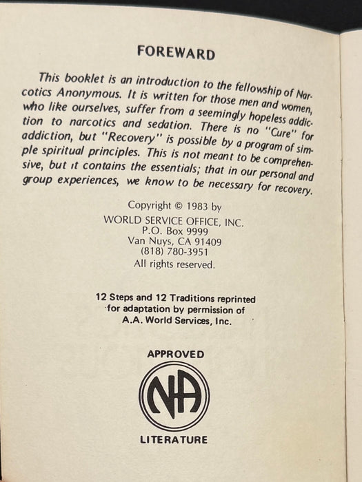 Narcotics Anonymous White Booklet