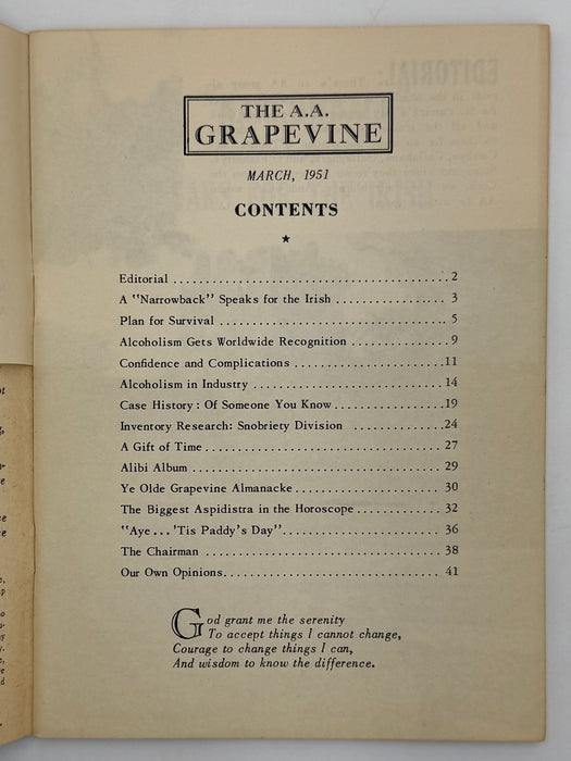 AA Grapevine from March 1951 Recovery Collectibles