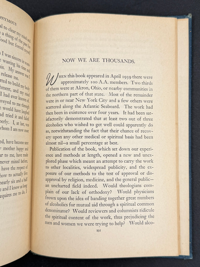 Alcoholics Anonymous — First Edition, Tenth Printing (August 1946) — Signed by Bill Wilson — Original Dust Jacket