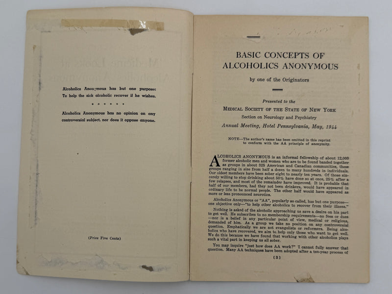 Medicine Looks at Alcoholics Anonymous - AA Pamphlet from 1946