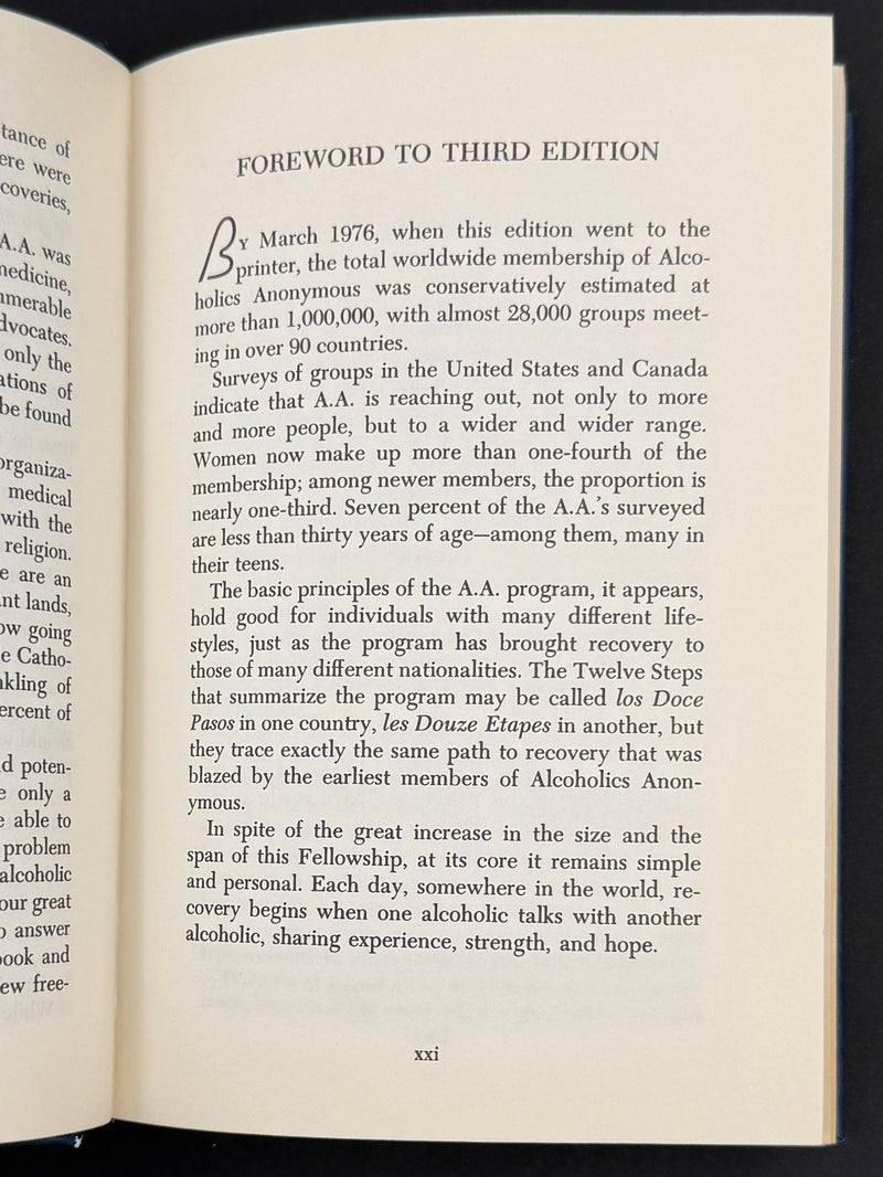 1976 Alcoholics Anonymous Big Book – Third Edition, First Printing – (ODJ)