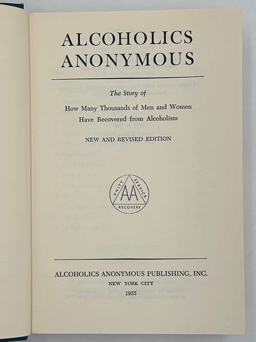 Alcoholics Anonymous Second Edition 3rd Printing from 1959 with ODJ