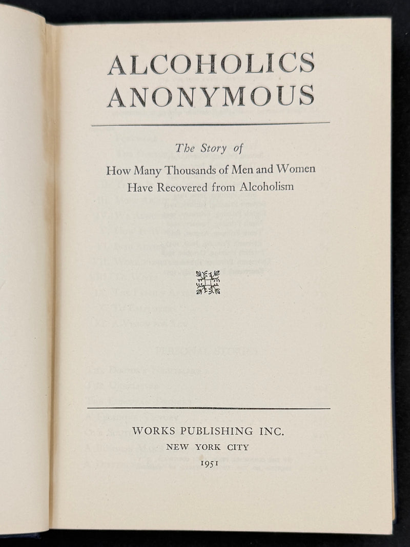 Alcoholics Anonymous First Edition, Fourteenth Printing (July 1951) With Original Dust Jacket