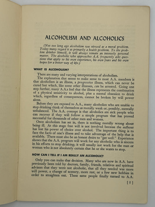 A.A. - 44 Questions and Answers About the Program of Recovery From Alcoholism - 1953 Pamphlet