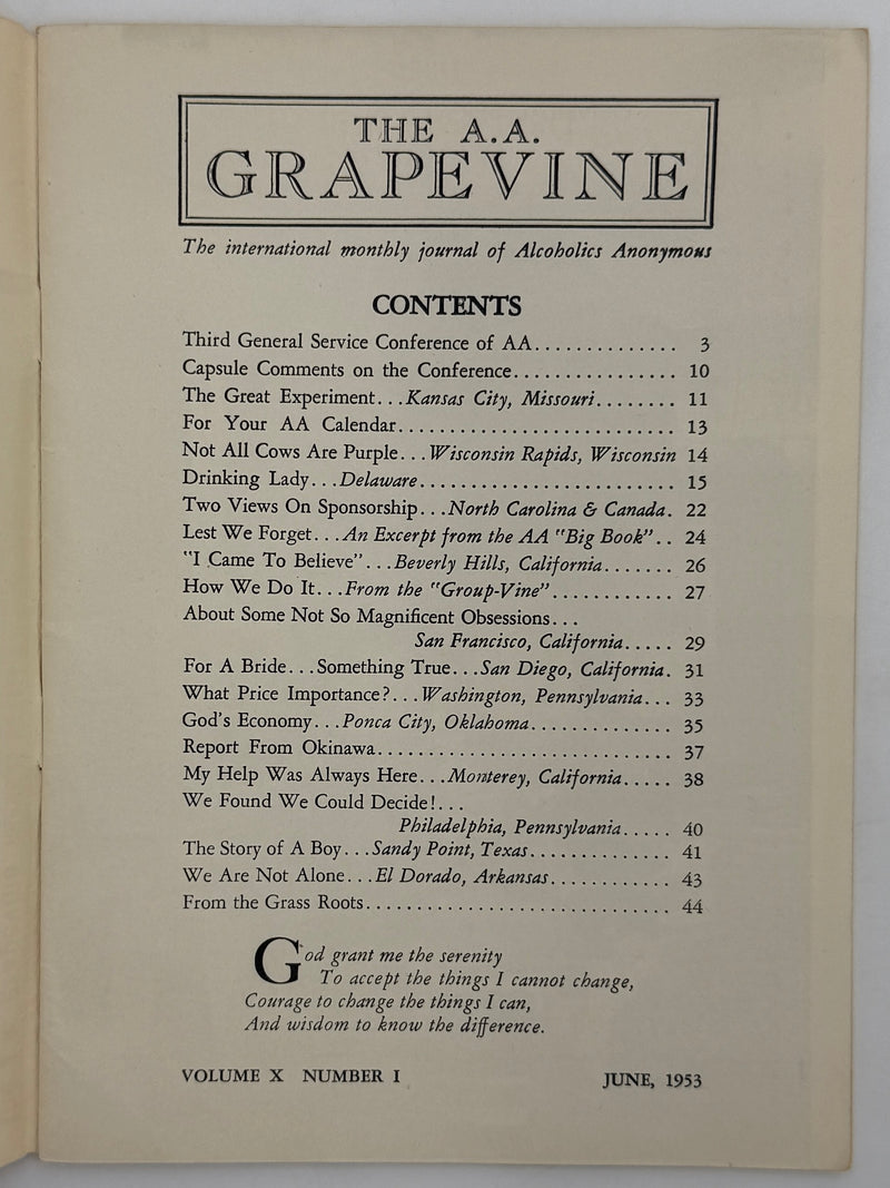AA Grapevine from June 1953