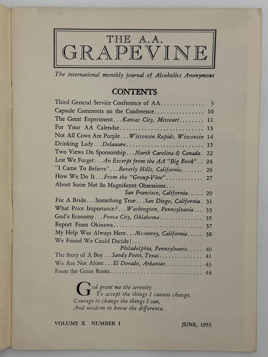 AA Grapevine from June 1953