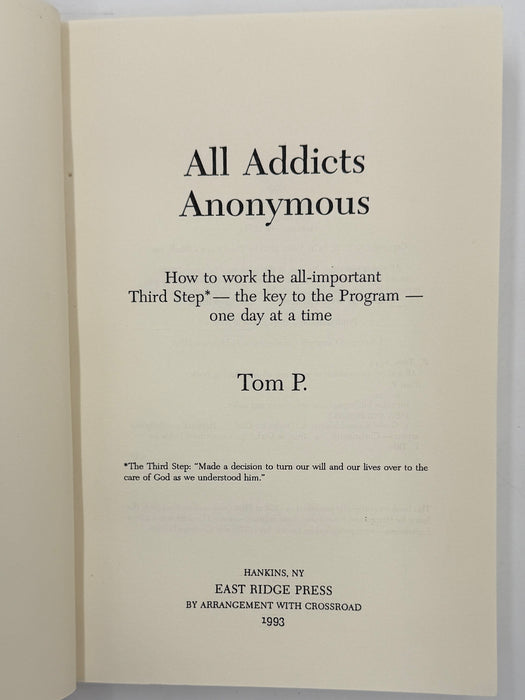 All Addicts Anonymous — New Edition of the AAA Big Book by Tom Powers - 1993