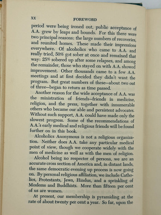 Alcoholics Anonymous Second Edition 2nd Printing - RDJ