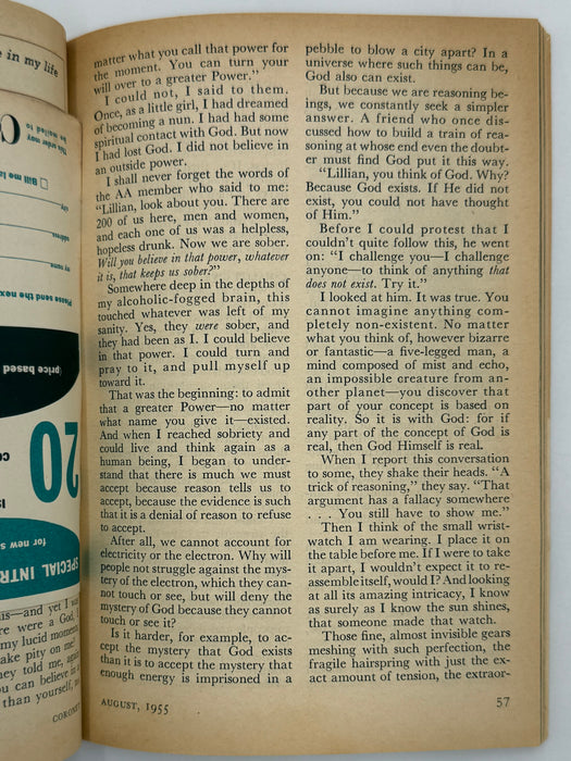 Coronet August 1955 - I Can Prove There Is A God by Lillian Roth