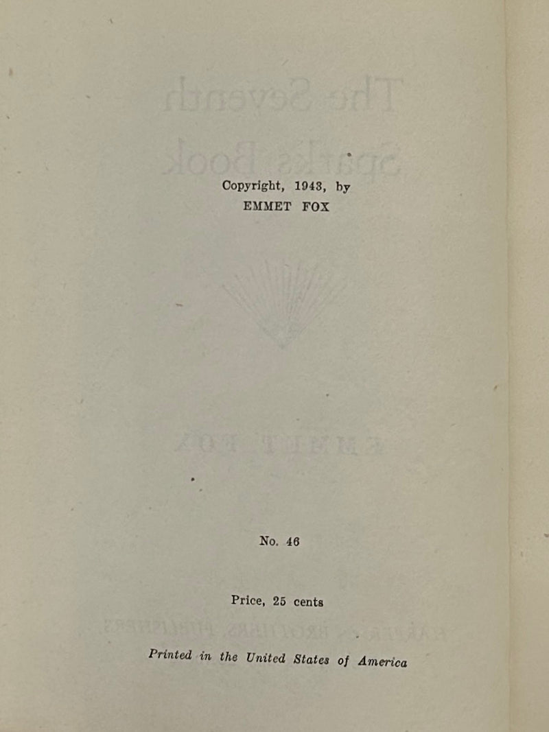 Emmet Fox - THE SEVENTH SPARKS BOOK Recovery Collectibles