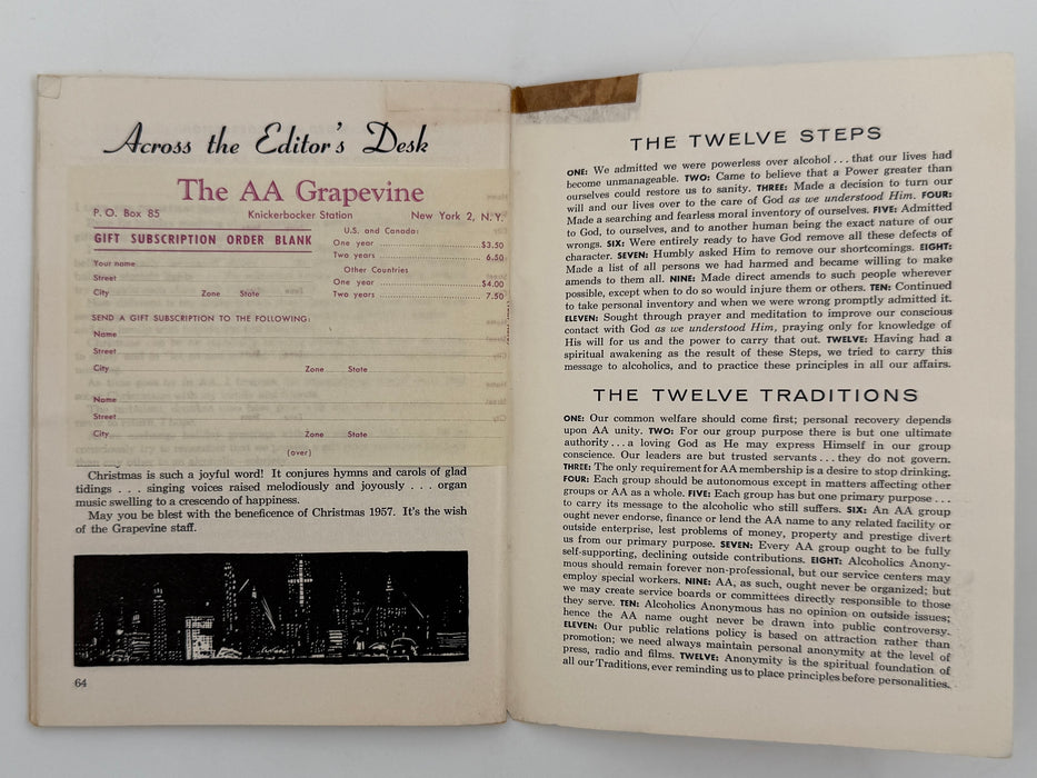 AA Grapevine from December 1957 - The Greatest Gift of All by Bill