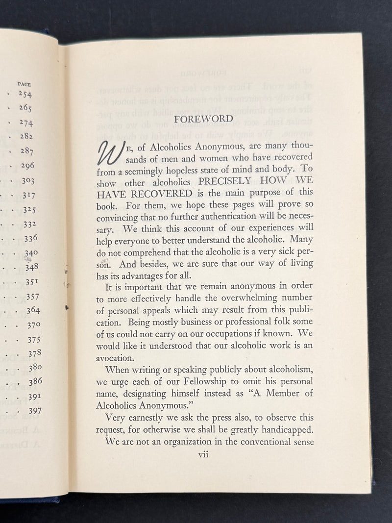 Alcoholics Anonymous Big Book — First Edition, Sixteenth Printing — August 1954 — Original Dust Jacket