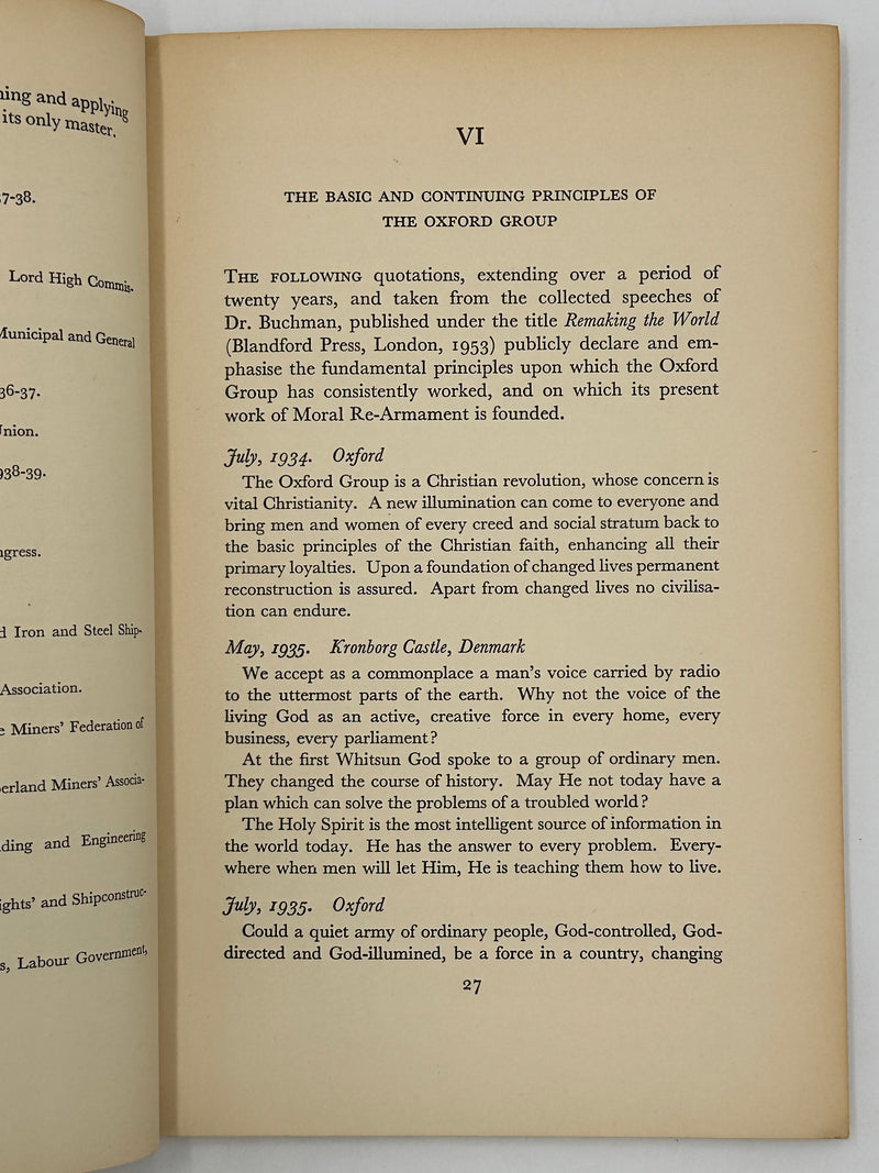 The Oxford Group and it’s Work of Moral Re-Armament - May 1954 West Coast Collection