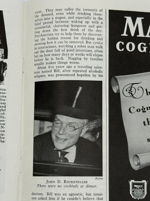 Time Magazine from February 1940 - Alcoholics Anonymous Rockefeller Dinner