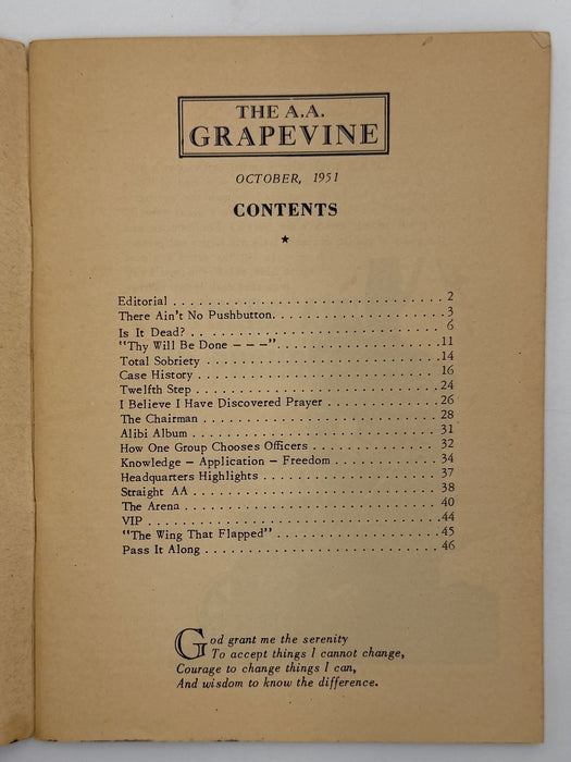 AA Grapevine from October 1951
