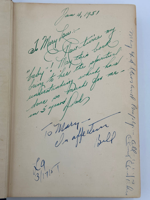 Alcoholics Anonymous First Edition 12th Printing Signed by Bill W, Chuck C, & Cliff W. Recovery Collectibles