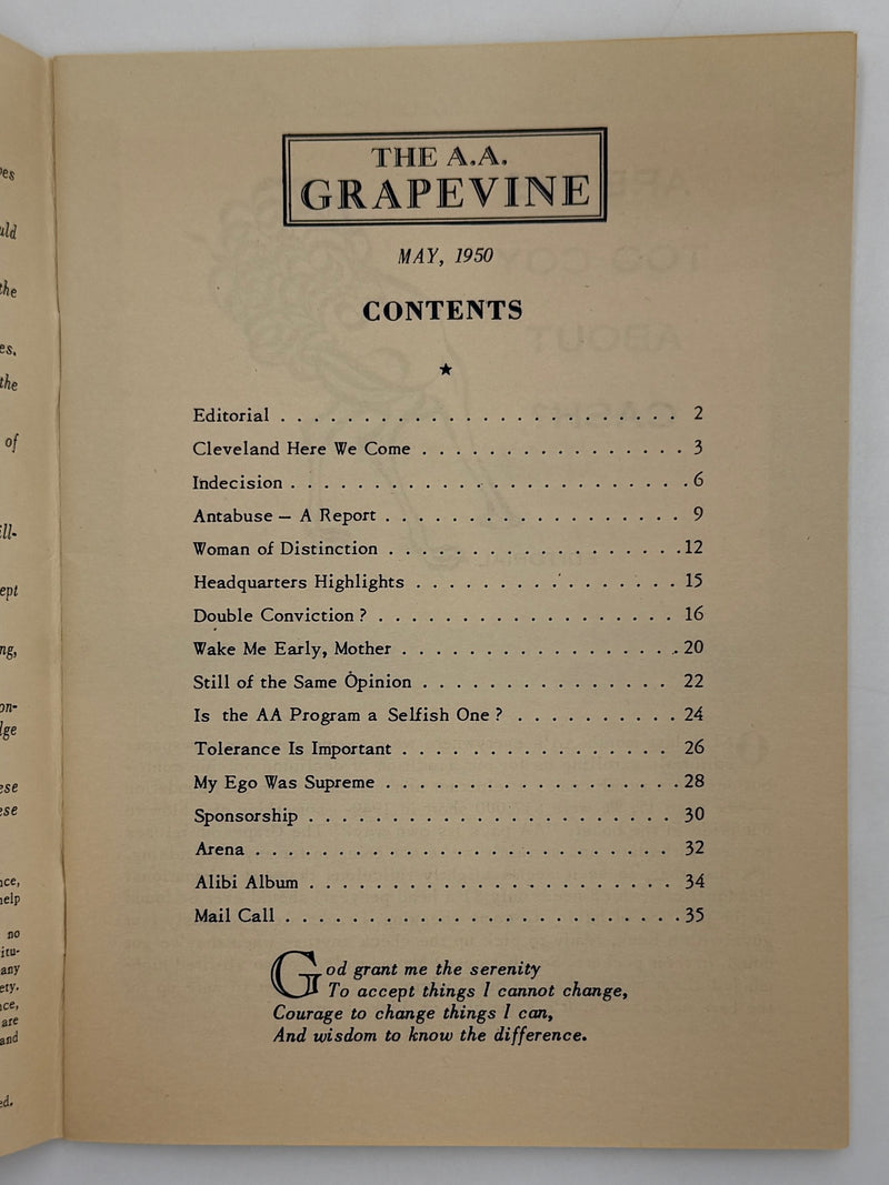 AA Grapevine from May 1950 - Cleveland Here We Come