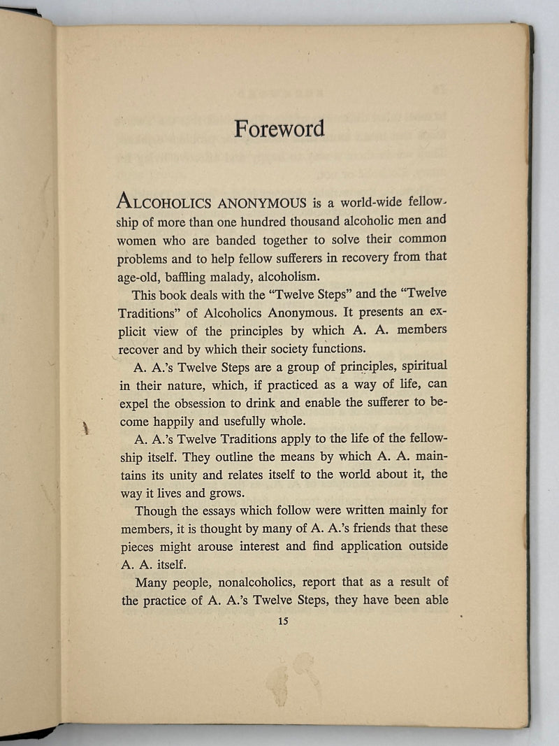 AA Twelve Steps & Twelve Traditions 1953 First Edition First Printing