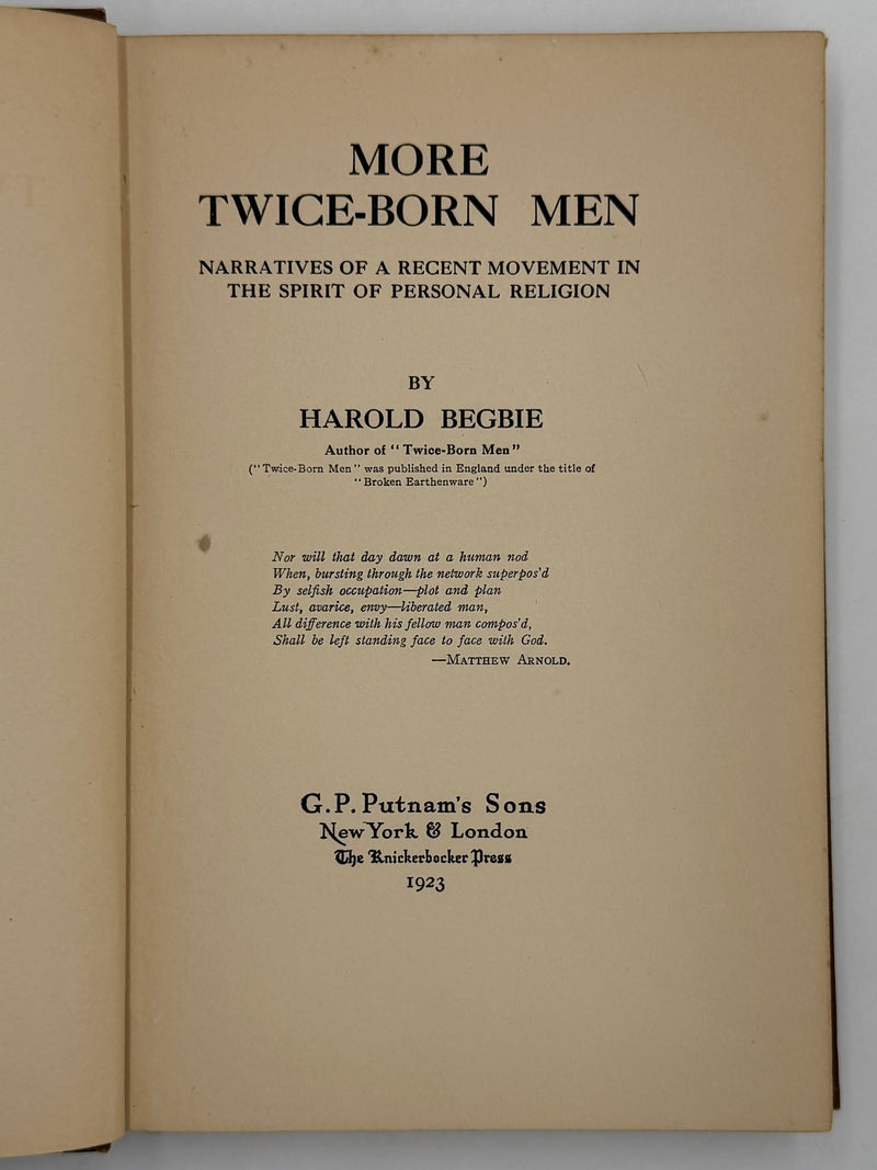 More Twice Born Men by Harold Begbie - 1923