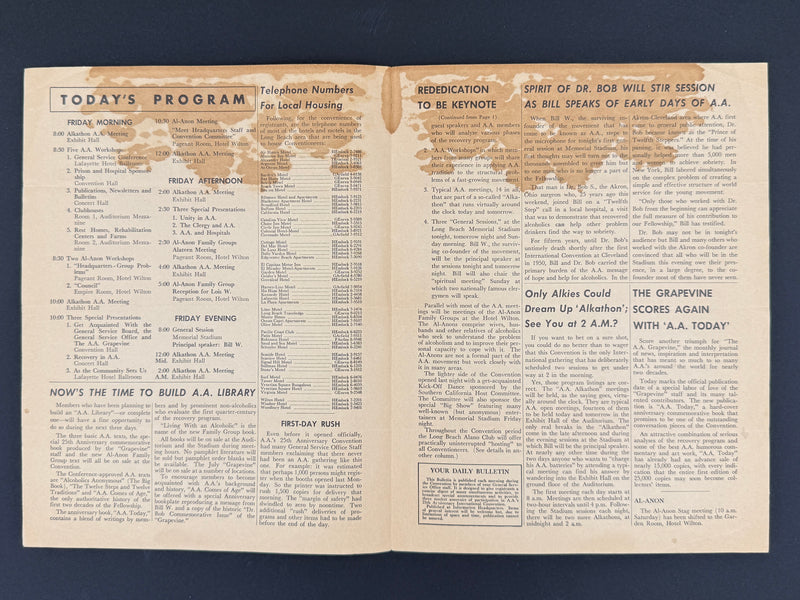 1960 Alcoholics Anonymous 25th Anniversary International Convention Collection — Long Beach, California