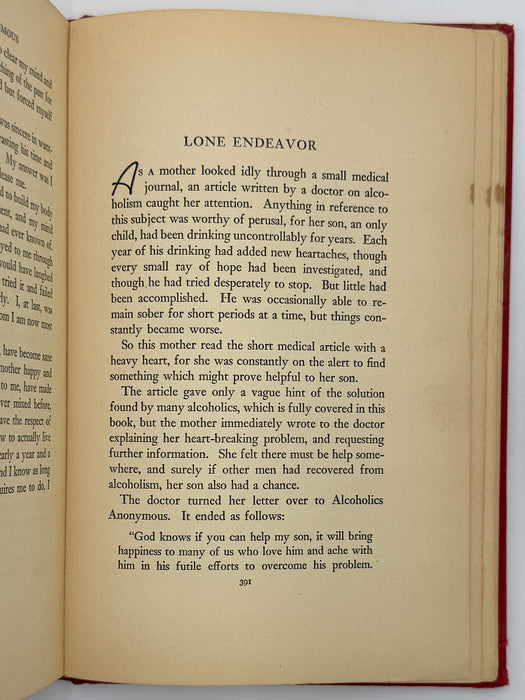 Alcoholics Anonymous (Big Book) — First Edition, First Printing (April 1939)