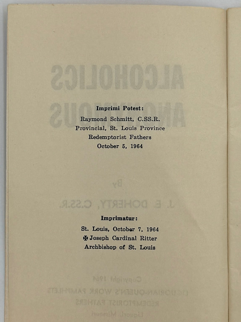 Alcoholics Anonymous by J.E. Doherty - 1964