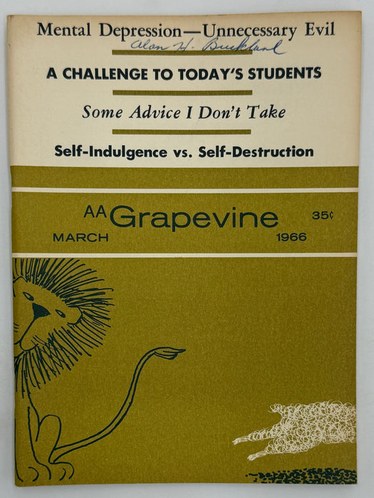 AA Grapevine from March 1966 - Mental Depression