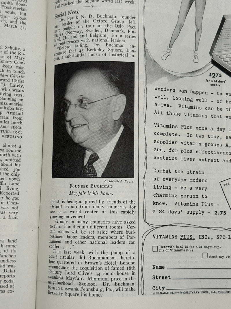 Time Magazine from August 1938 - Buchman