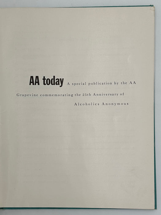 “AA Today” 25th Anniversary - First Printing from 1960