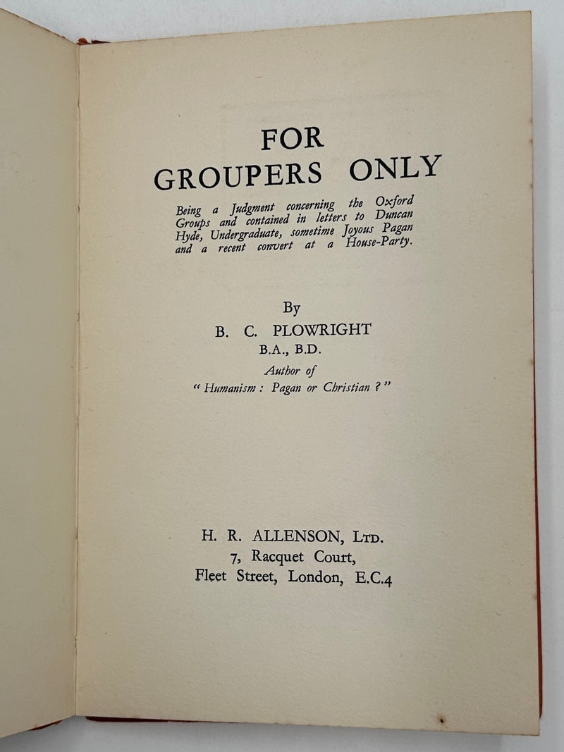 For Groupers Only by B.C. Plowright - 1932 West Coast Collection