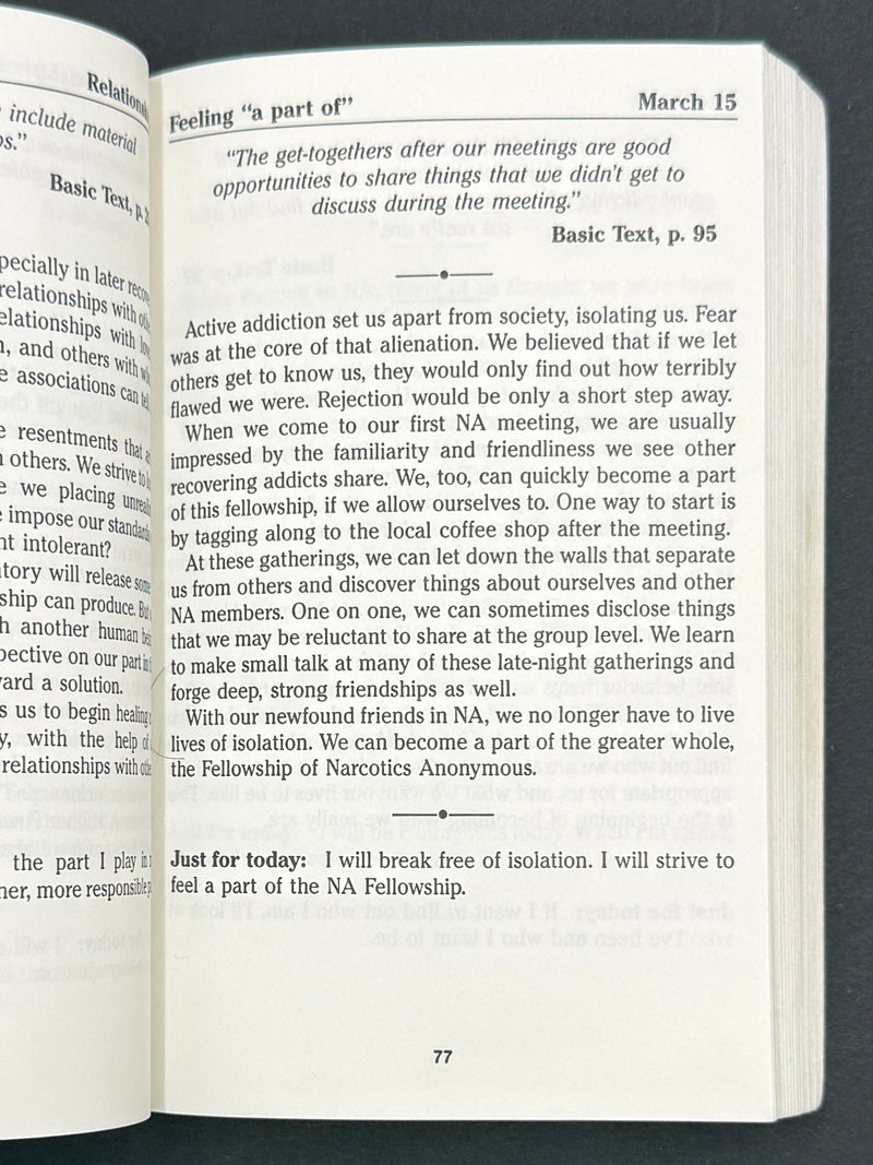 Just for Today — Narcotics Anonymous | First Edition, First Printing — 1992