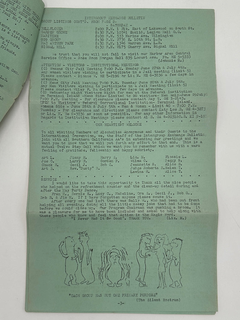 Intergroup Exchange Bulletin from Long Beach, CA - Harbor Area - 1960 Convention