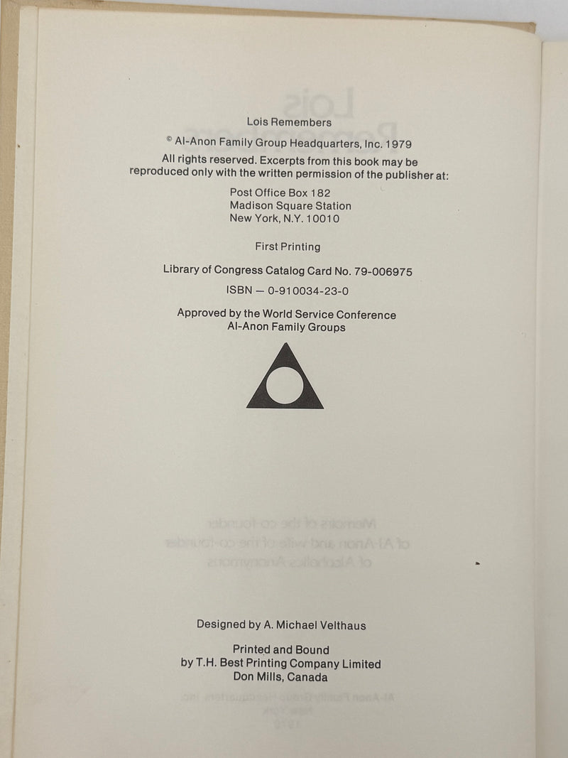 Lois Remembers - First Printing from 1979 - ODJ