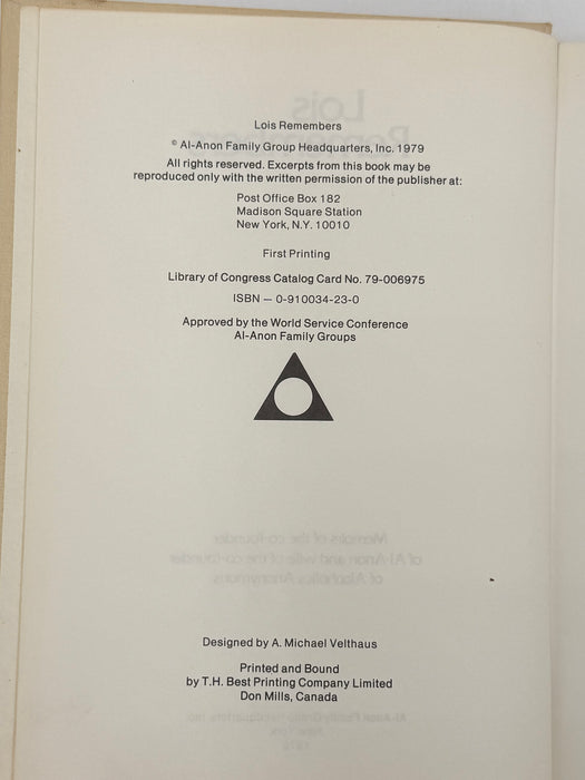 Lois Remembers - First Printing from 1979 - ODJ