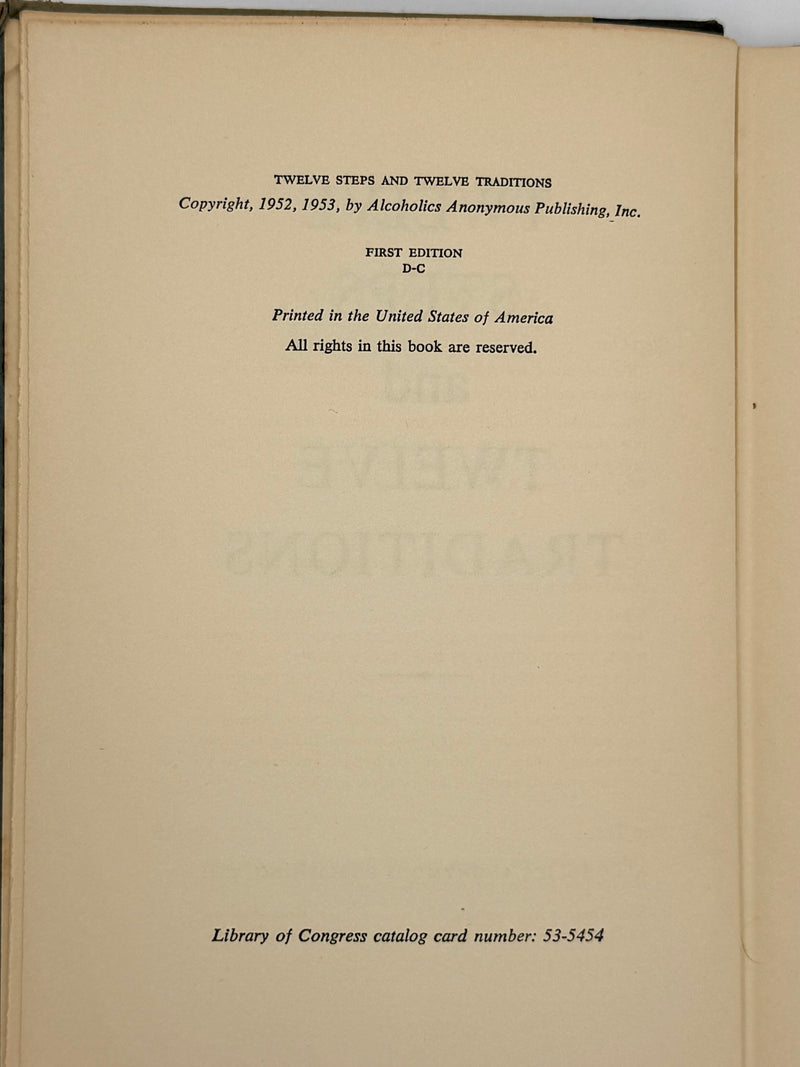 Alcoholics Anonymous Twelve Steps and Twelve Traditions - First Printing from 1953 - ODJ