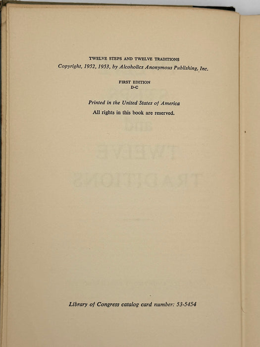 Alcoholics Anonymous Twelve Steps and Twelve Traditions - First Printing from 1953 - ODJ