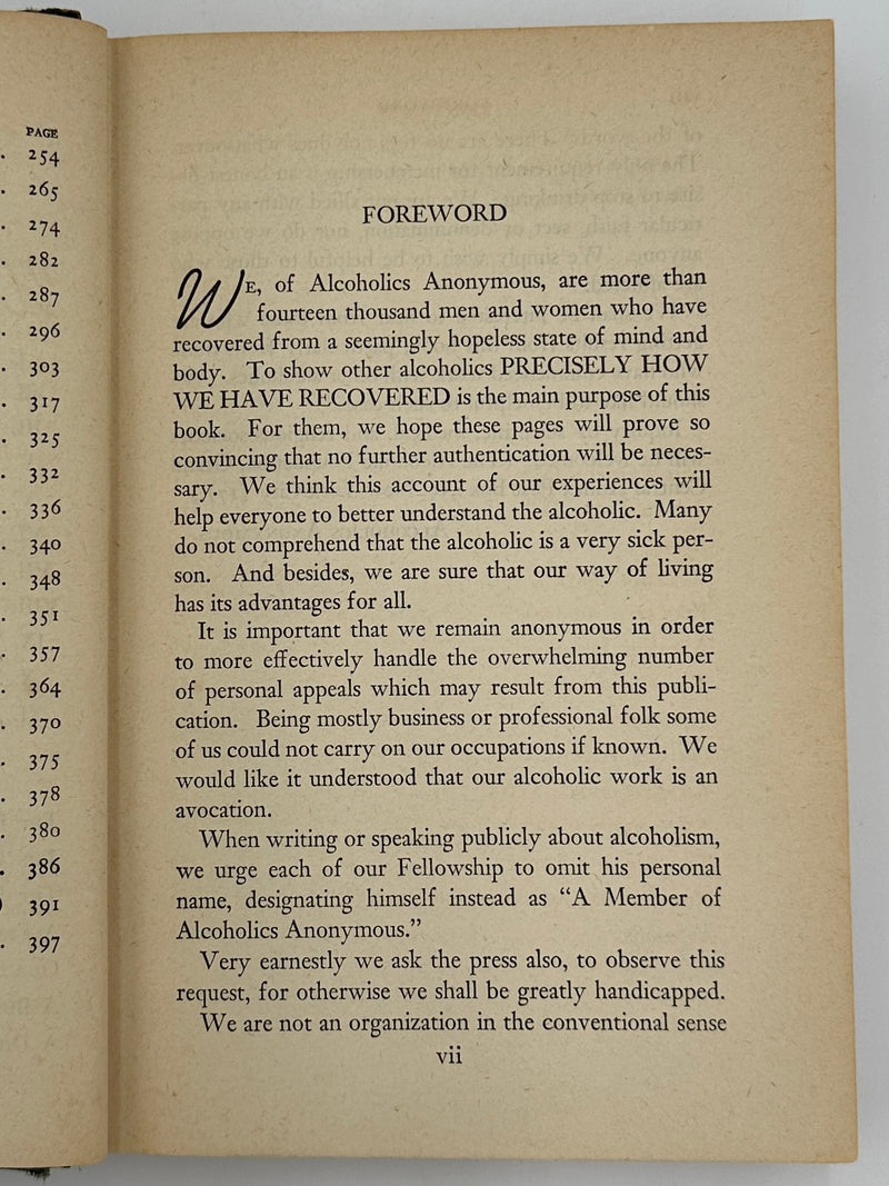 Alcoholics Anonymous First Edition 8th Printing from 1945 - RDJ Recovery Collectibles