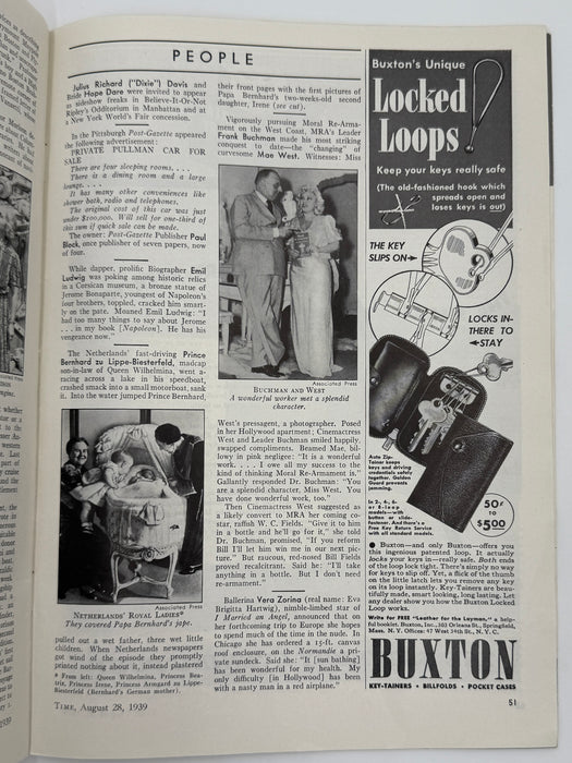 Time Magazine from August 1939 - Buchman