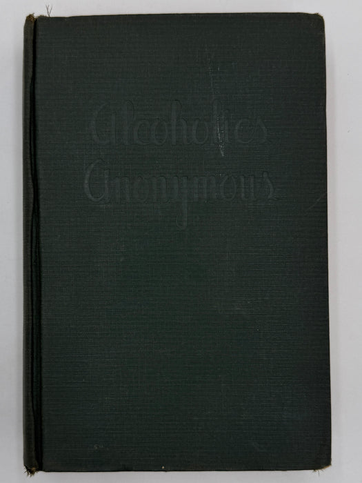 Alcoholics Anonymous Big Book First Edition 4th Printing from 1943 - Green Cover - Original dust jacket