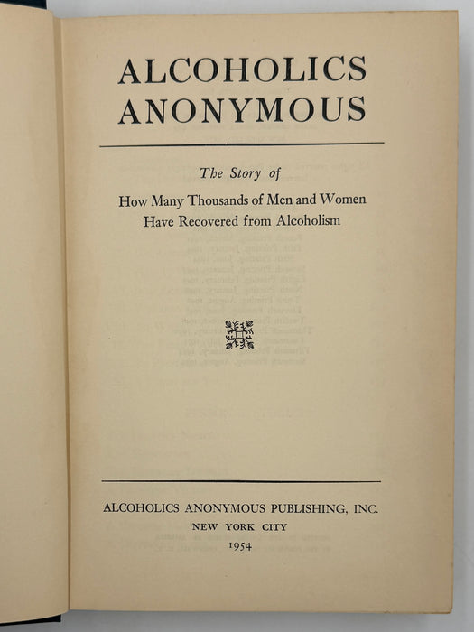 Alcoholics Anonymous First Edition 16th Printing from 1954 with ODJ